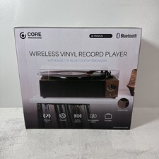Wireless Vinyl Record Player Turntable Built In Bluetooth Speakers 3 Speed NEW