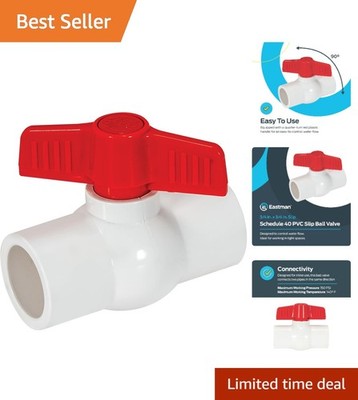 Compact 3/4'' PVC Ball Valve with Slip Connections - 150 PSI Maximum Performance