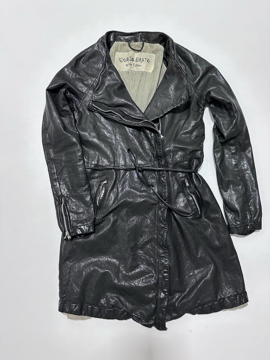 Giorgio Brato Organic Edition Women's Leather Trench Coat Vintage