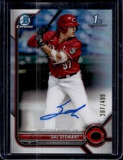 2022 Bowman Draft Sal Stewart Chrome Auto Refractor 1st Prospect #/499 Reds