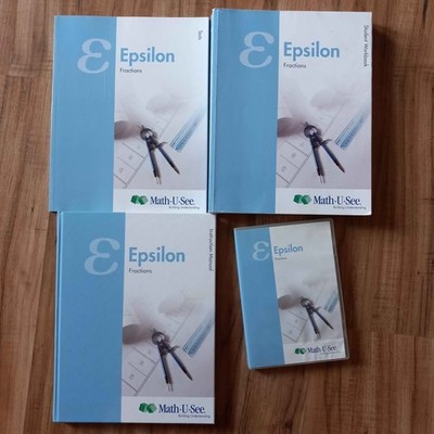 Math U See Epsilon MUS Complete Set Instruction Manual, DVD, Workbook, Tests