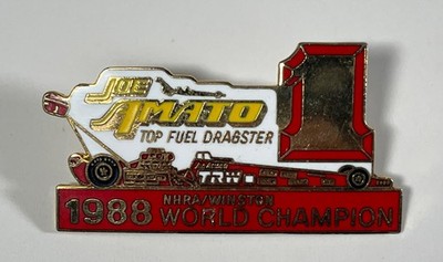 NHRA Original 1988 Joe Amato Winston World Champion T/F Dragster Drag Racing Pin