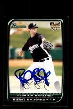 Signed Baseball Card Auto 2008 Bowman #BDP4 Burke Badenhop Marlins