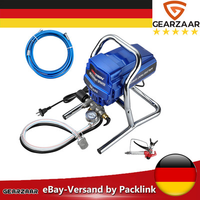 Airless Farbsprühsystem Spritzpistole Sprayer Maschine 1800W Hochdruck mit Rohr