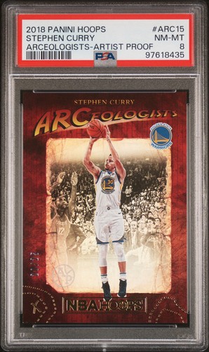 2018-19 Panini NBA Hoops - Arceologists Stephen Curry #ARC-15  /25 Psa 8