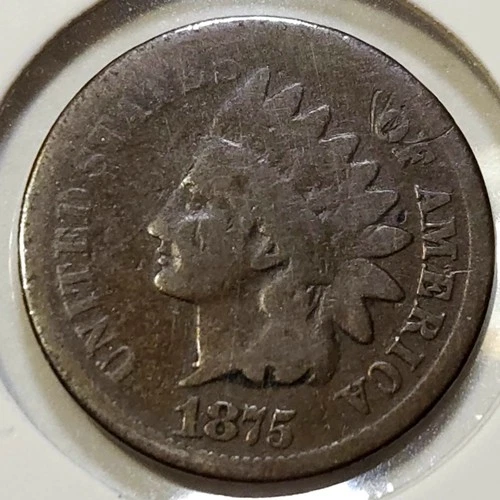 1875 Indian Head Cent - AG/G **Semi-Key: 13,528,000 Minted**