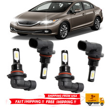 9006 9005 LED Headlight KIT Combo Bulbs High Low Beam Super Bright White 10000K