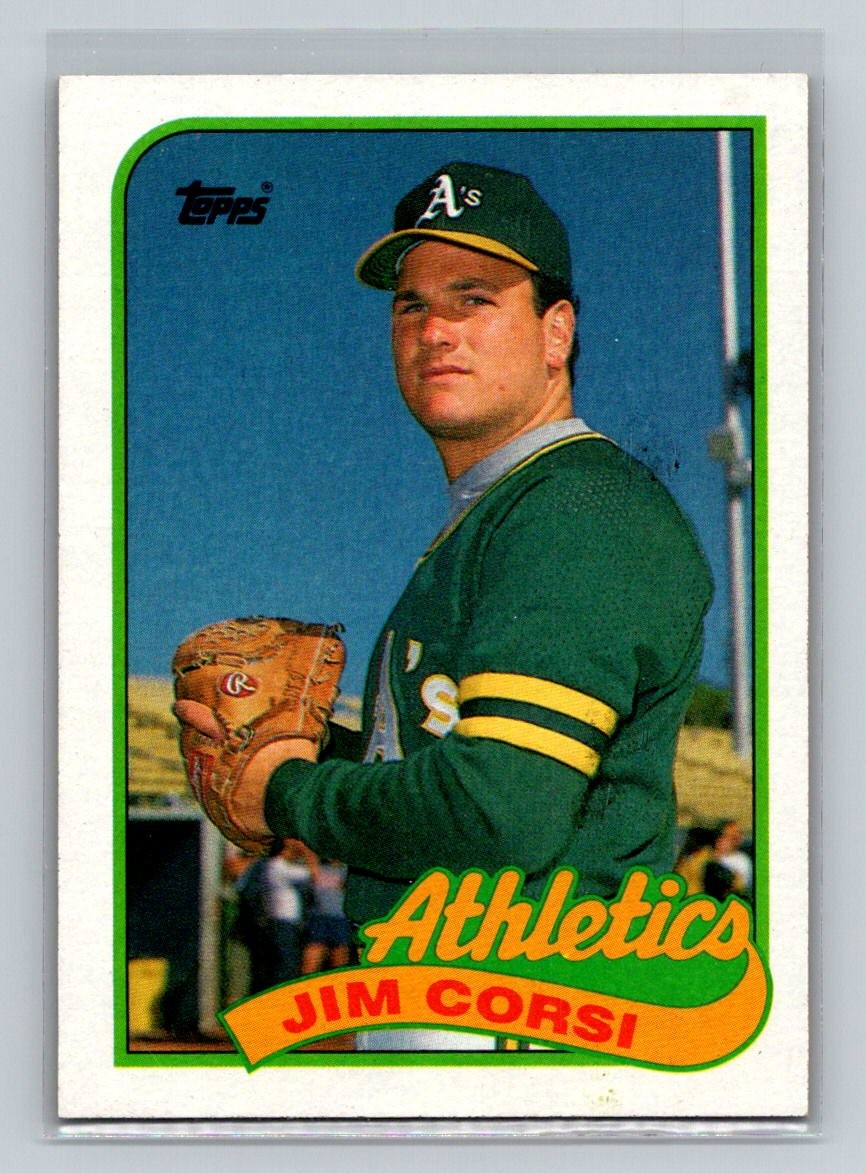 1989 Topps Rookie RC #292 Jim Corsi Oakland Athletics Baseball Card