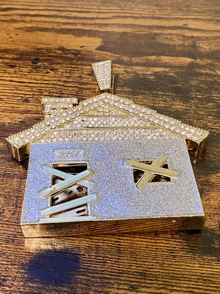 Joyería Colgante HipHop Matón Trafouse Matón HipHop Lujoso Oro 14k y Plata XL Tono Foto 3 de 4