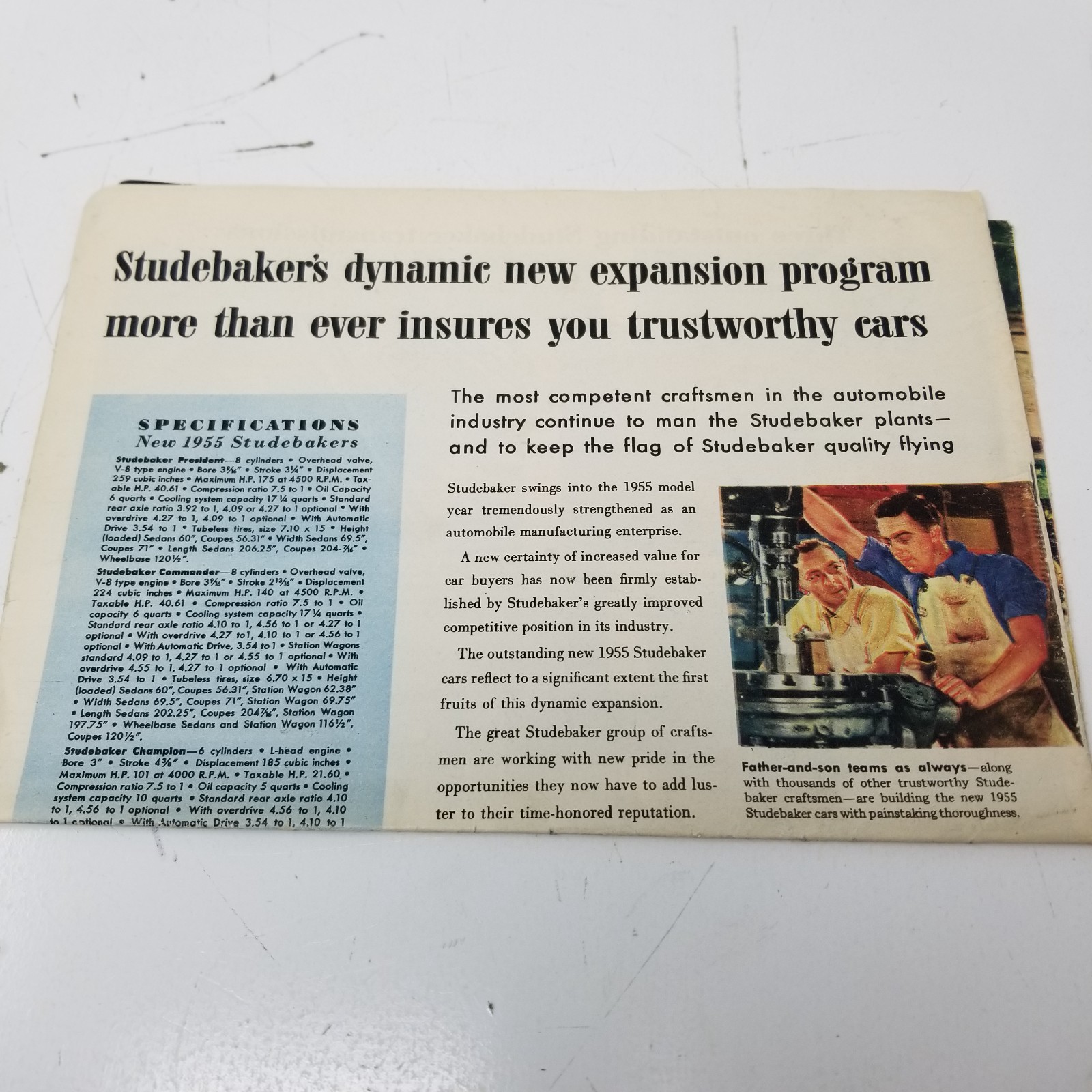 Studebaker Style Leaders 1955 Color Sales Brochure Commander President Champion - Image 8