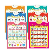 6Pcs Electronic Interactive Alphabet Wall Chart for Kids, ABC Learn... Fast Ship