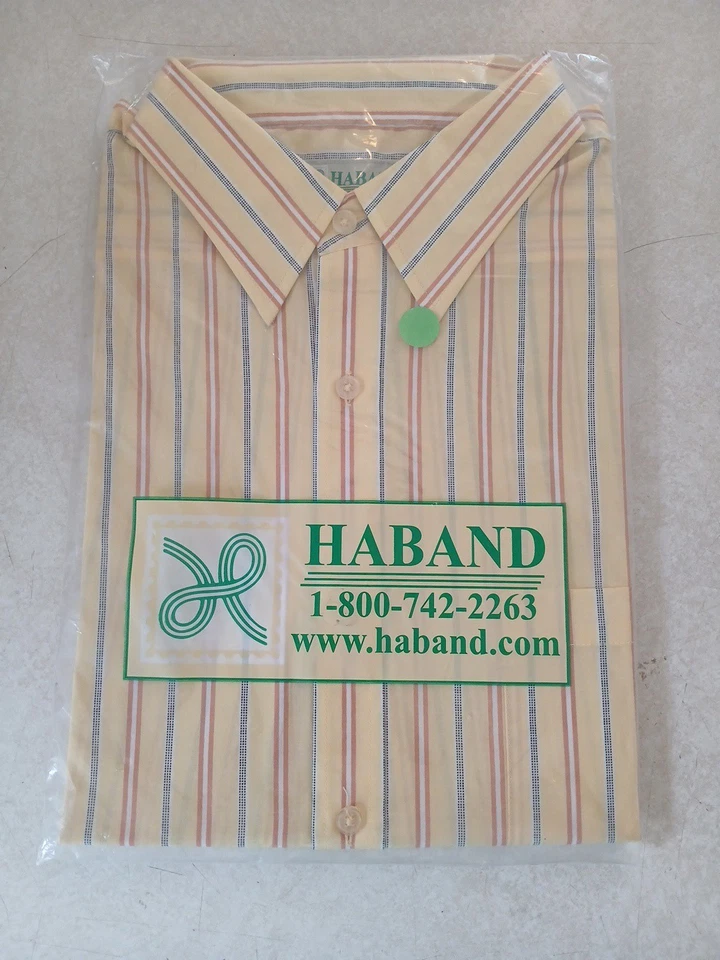 New Vintage Haband Mens Button Down Dress Casual Shirt NOS Deadstock Sz 17 Large - Image 4 of 4