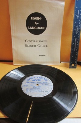 Vintage Learn A Language Spanish  # 1   Record Course conversational   33rpm
