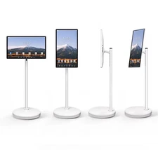Smart Floor Stand Display Screen with Adjustable Height, Rotating HD Touchscreen