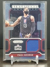 2021-22 Panini Prizm Paul George Sensational Swatches Insert Card #SW-PGR