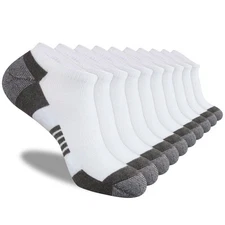 10 Pairs Men's Low Cut Socks 10 Pack Comfort Cushion Breathable Casual Socks