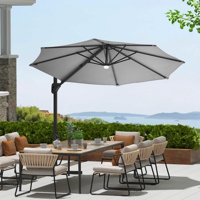5 5 red patio umbrella Safavieh PAT8008E 9 ft. Milan Fringe Crank Outdoor Push Button Tilt Umbrella, Red & White