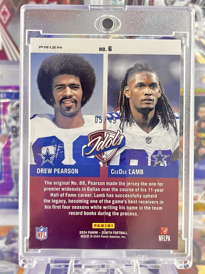 CeeDee Lamb Drew Pearson Zenith Idols - Red Holo /49 - Dallas Cowboys Foto 2 de 3