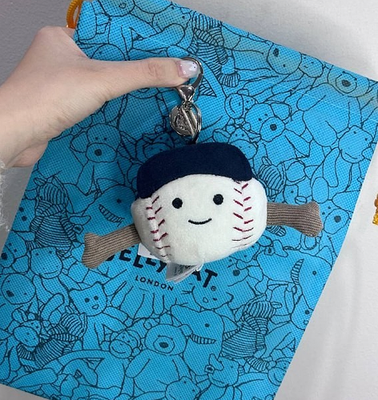 Jellycat Baseball Amuseables Bag Charm Plush Keychain NWT 2026