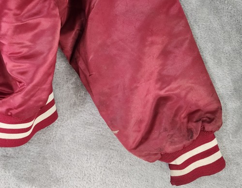 Oklahoma Sooners Jacket Mens XL Red Snap Long Sleeve OU Logo Bomber Vintage USA - Picture 12 of 15