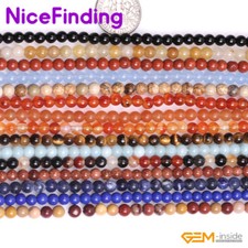 4mm Natural Gemstone Round Tiny Spacer Small Beads For Jewelry Making Strand 15"