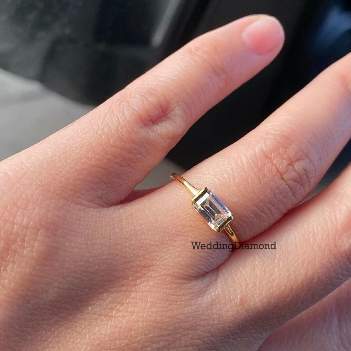 East west moissanite ring discount