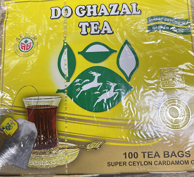 Do Ghazal Tea Bags Super Ceylon  Cardamom Gold  100 x 2g Teabags Box Free ship.