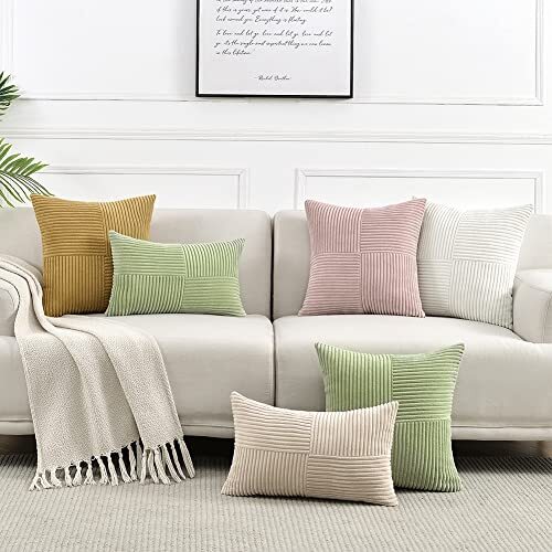2 Packs Lumbar Decorative Throw Pillow Covers 12x20 Inch 12"x20" Blush Pink - Picture 7 of 7