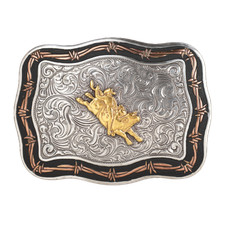 Crumine Bucking Bronco Rectangle Belt Buckle C10016