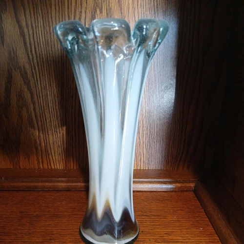 Hand Blown Art Glass Vase Vintage Mid Century Multicolor Murano?