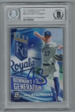 JOSH STAUMONT BGS 2017 Bowman Platinum NEXT GENERATION ROOKIE AUTO Authentic BAS