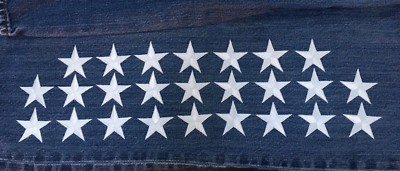 star Iron On Star Appliques 2'' size white star patches 25 stars 25 piece lot