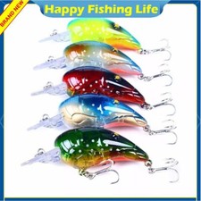 5pcs/set 7cm/11.5g Crankbait Bait Minnow Fishing Lure Hooks Bass Swimbait Tackle