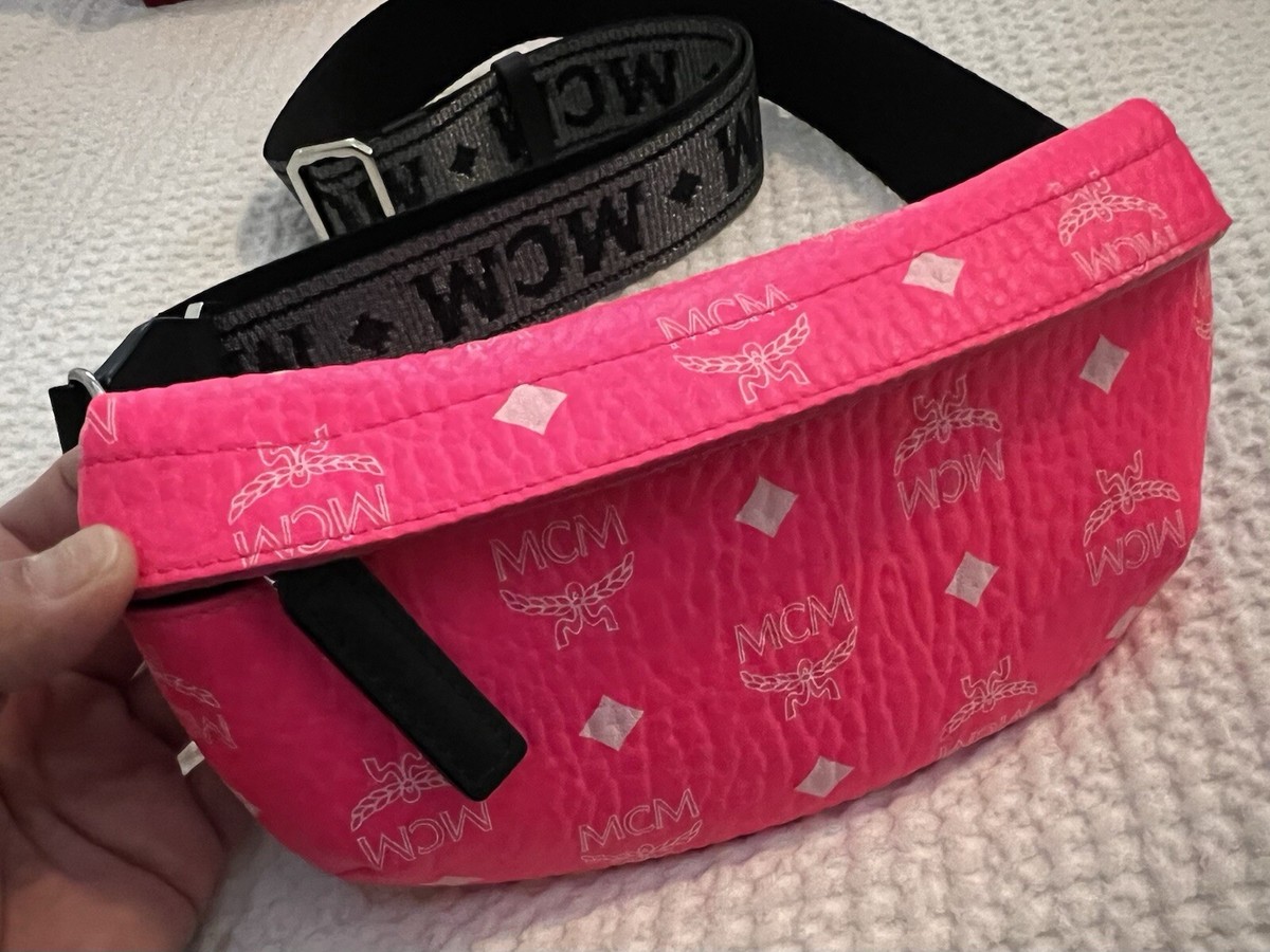 pink mcm belt