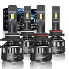 BEVINSEE 120W 9005 + 9006 LED Headlight Combo Bulbs High Low Beam 22000LM Bright