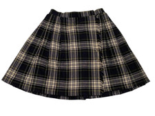 Chequers Women's Multi-Colored Plaid A-Line Pleated Wool Skirt 9/10 Vintage 80's