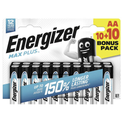Energizer E304145600 Max Plus AA Alkaline-Manganese Battery 1.5V 20pcs