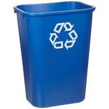 10 Gallon Blue Trash Can with Wringing Mechanism Non Marking Casters