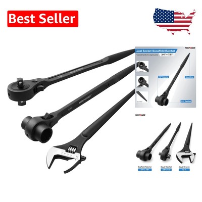 Corrosion-Resistant 3Pcs Spud Wrench Set - Ideal for Ironworkers and Plumbers