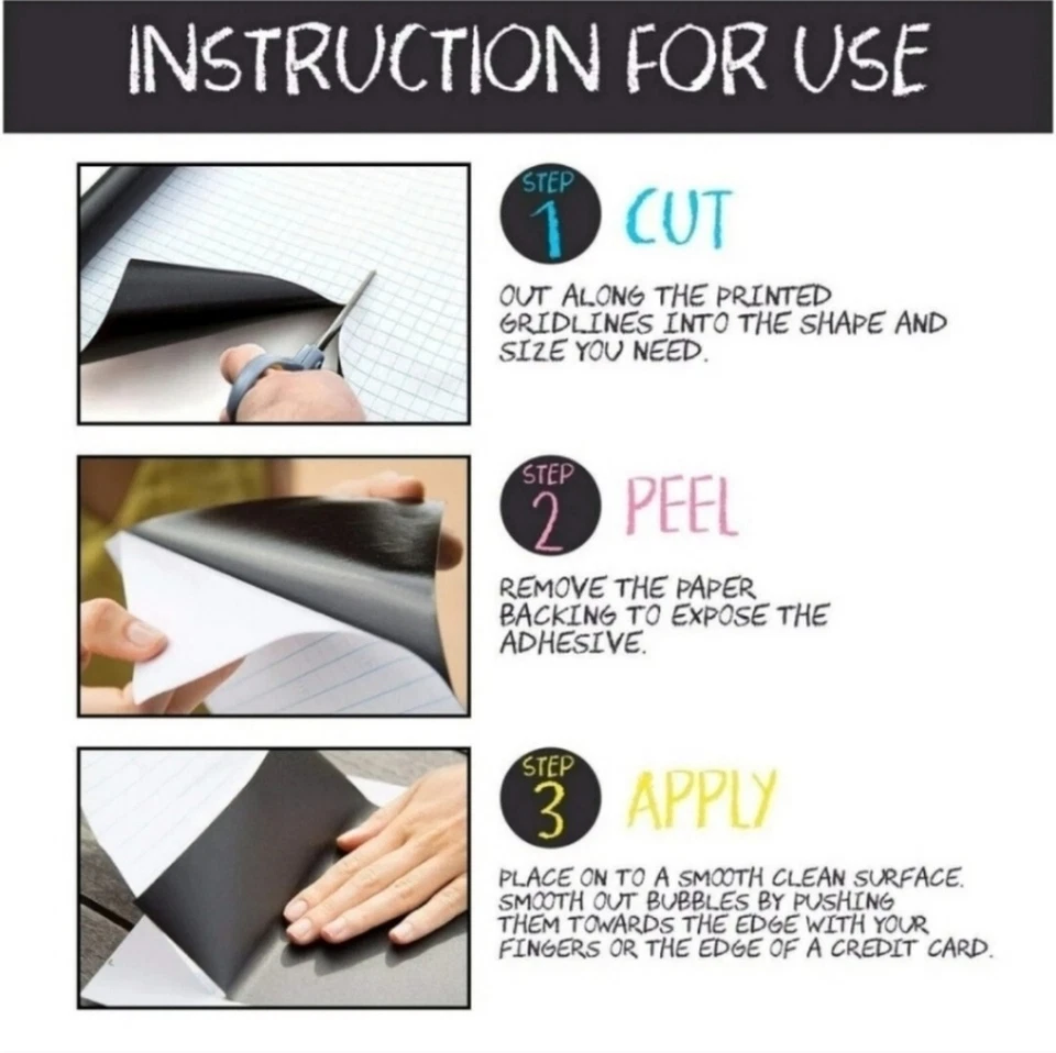 1 ROLL * Blackboard Vinyl Peel Stick Self Adhesive Chalkboard Wall Sticker Chalk - Image 2 of 4