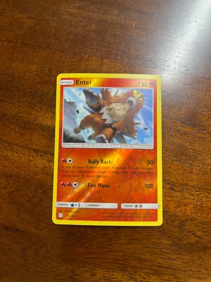 ENTEI REVERSE HOLO RARE card 28/236 Sun & Moon Cosmic Eclipse 2019 Pokemon TCG