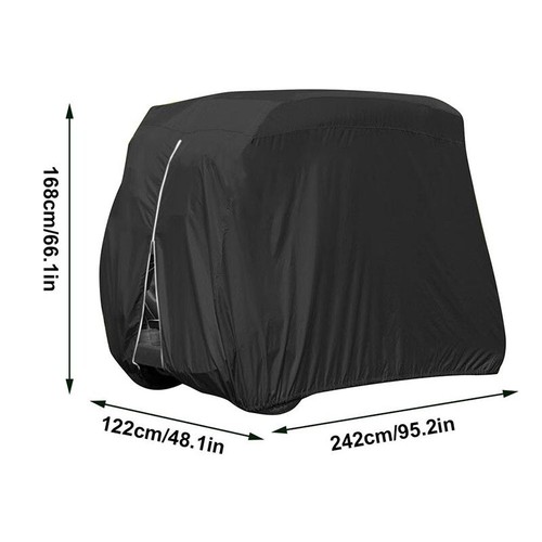 Waterproof Golf Cart Cover Zipper 4 Passenger EZ GO Club Car Yamaha Elastic Hem - Picture 21 of 21