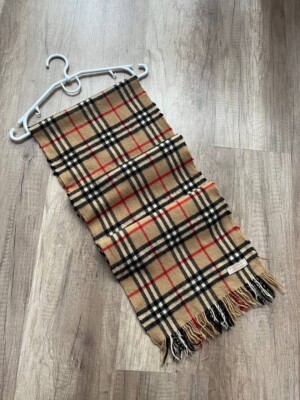 Burberry Vintage Scarf Cashmere Plaid Unisex