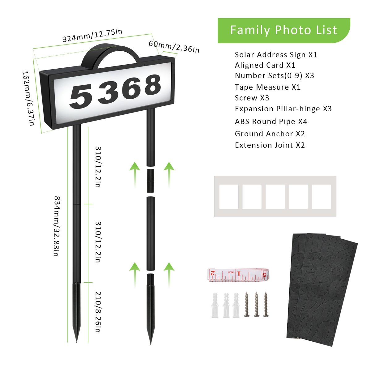 Solar Powered Vertical Address Signs