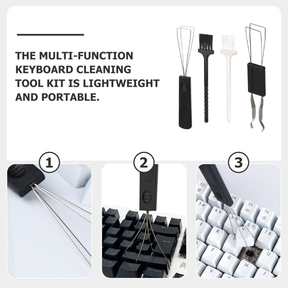 Tumbler Lid Cleaning Brush with Keycap Puller for Office Keyboard Tools