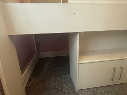 Children's White Mid Sleeper bed. Parisot Kurt1 Vgc,approx 2yrs old. Bargain - Picture 3 of 7
