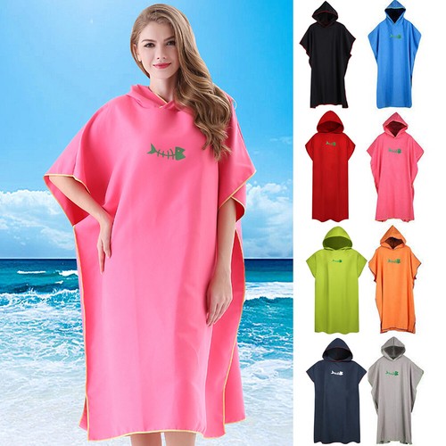 Hooded Poncho Towel Changing Robe Quick 