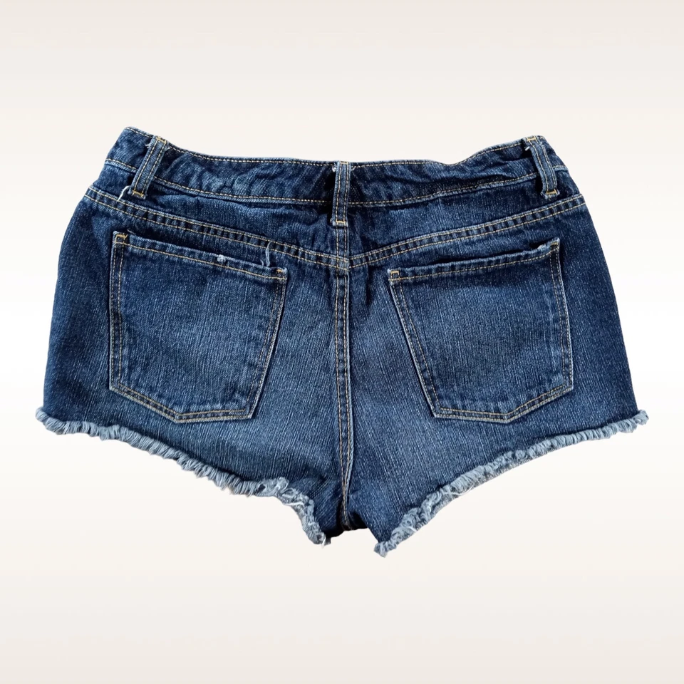 复古 Mossimo 短裤 13 (30) 码女式镂空中号水洗牛仔布 Y2K — 第 2/4 张图片