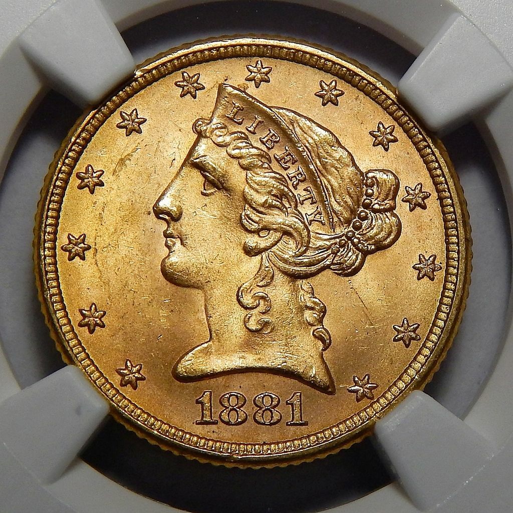 1881 NGC MS65 $5 LIBERTY HEAD GOLD | eBay