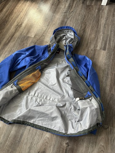 Marmot Gore XCR Rain Jacket Mens Large Blue Hooded Vented Raincoat Outdoors - Picture 5 of 11